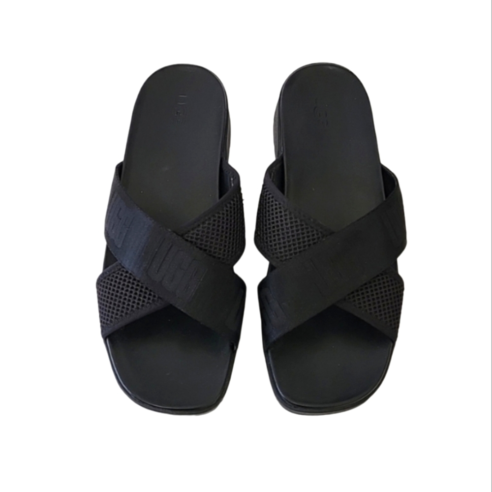 Ugg Emily mesh cross slide sandals in black women's size 9